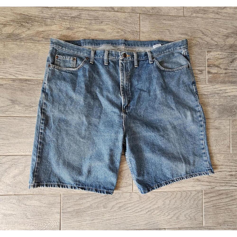 Men's Premium Wrangler Blue Denim Jeans Shorts Size 46 Regular 100% Cotton